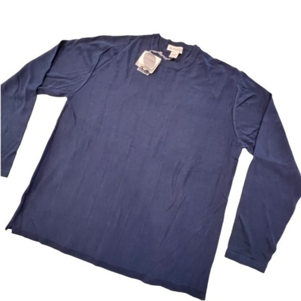 VTG Anthology Men’s Size M‎ Silk Blend Sweater Midnight Blue Pullover NWT GIFT